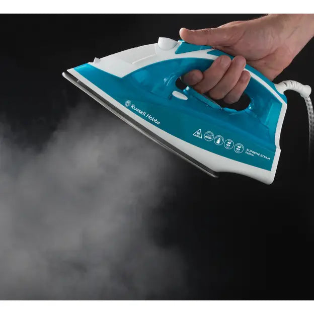 Russell Hobbs Supremesteam 2400,SS,40/110,2m, Blue, Non Stick, Fast Heat Up, Stylish - 23061