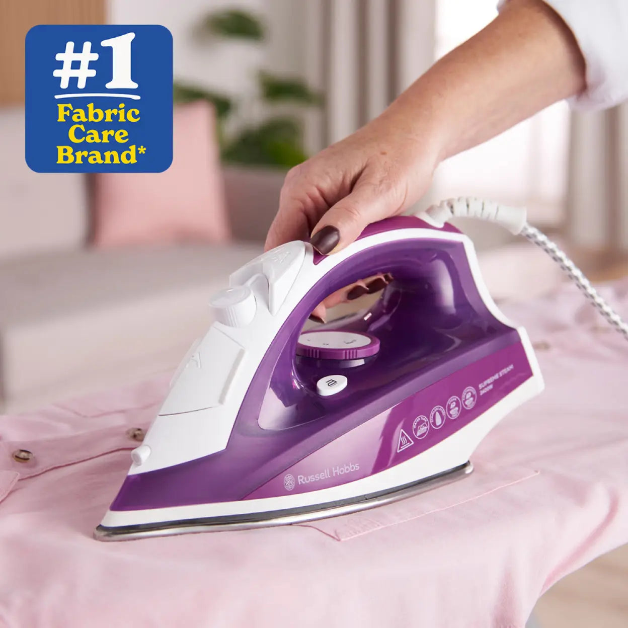 Russell Hobbs Supremesteam 2400,SS,40/110,2m - Purple, Fast Heat Up - 23060